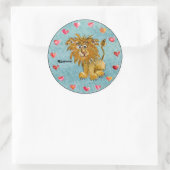 Circle of Lion Cartoonハートスタンプ ラウンドシール (バッグ)