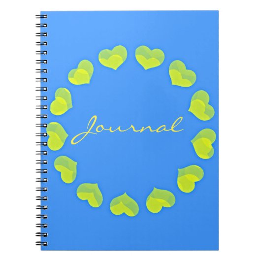 Circle onターコイズ・ジャーナル・ノートブックのハート ノートブック (正面)
