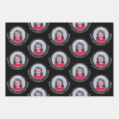 Circle Oneフォトハッピーバースデーグリーティング – 黒 ラッピングペーパーシート (正面)