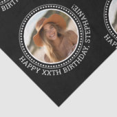 Circle Oneフォトハッピーバースデーグリーティング – 黒 薄葉紙 (詳細)