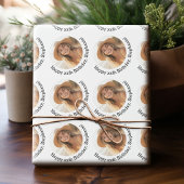 Circle One Photo with誕生日グリーティング – 白 ラッピングペーパー