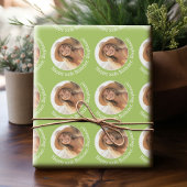 Circle One Photo with誕生日グリーティング – 緑 ラッピングペーパー