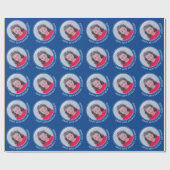 Circle One Photo with誕生日グリーティング – 青 ラッピングペーパー (フラット)