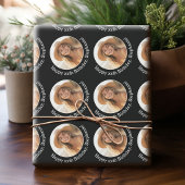 Circle One Photo with誕生日グリーティング – 黒 ラッピングペーパー