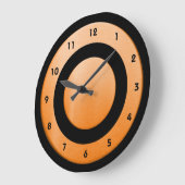 Circle-orange-black – 壁時計 (傾斜)