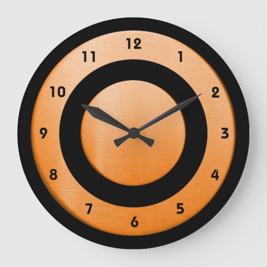 Circle-orange-black – 壁時計 (正面)