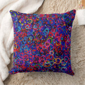 Circle Party- Blue Mixed Colors Dark クッション (ブランケット)