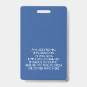 Circle Photoカスタム Employeeバーコード、ロゴ、名前 バッジ (裏面)