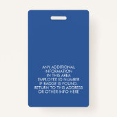 Circle Photoカスタム Employeeバーコード、ロゴ、名前 バッジ (裏面)