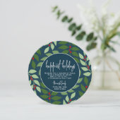 Circle Photo Back - Blue Green Botanical Happiest シーズンカード (スタンド正面)