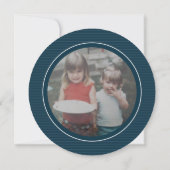 Circle Photo Back - Blue Green Botanical Happiest シーズンカード (裏面)