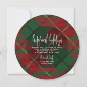 Circle Photo Back - Red Green Plaid - Happiest シーズンカード (正面)