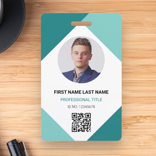 Circle Photo Logo QRコードカスタム従業員IDカード バッジ