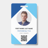 Circle Photo Logo QRコードカスタム従業員IDカード バッジ (正面)