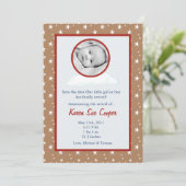 Circle PHOTO on a Cloud Birth Announcement 招待状 (スタンド正面)