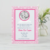 Circle PHOTO on a Cloud Birth Announcement 招待状 (スタンド正面)