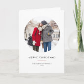 Circle Photo RedミニマリストMerry Christmas シーズンカード (正面)