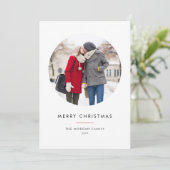 Circle Photo RedミニマリストMerry Christmas シーズンカード (スタンド正面)