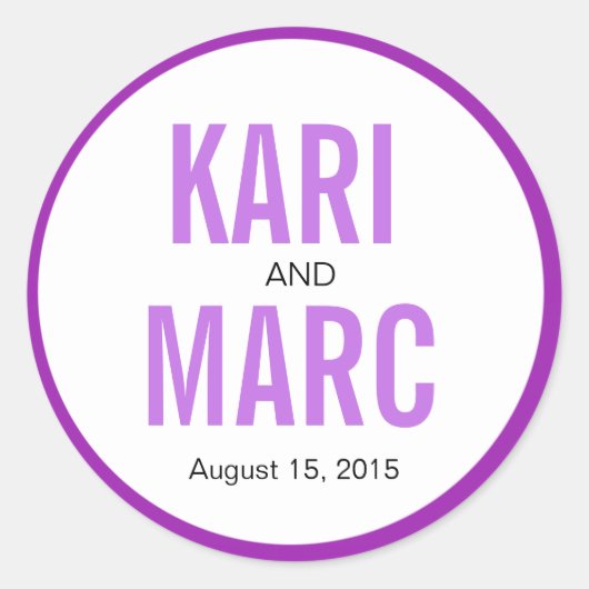 Circle Rimアウトライン優先デカール |紫 ラウンドシール (正面)