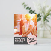 Circle Spotlightモダン切り出し日付の写真を保存 案内ポストカード (スタンド正面)