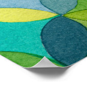 Circle Stars Hand Painted Artist Pattern Print ポスター (角)