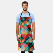 Circle Symphony:抽象芸術カラフルヴィンテージ エプロン (着用した状態)