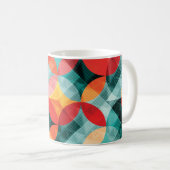 Circle Symphony:抽象芸術カラフルヴィンテージ コーヒーマグカップ (正面右)