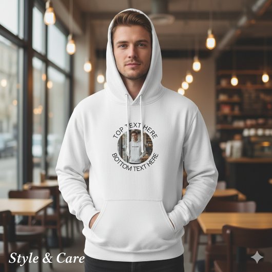 Circle Text with Image Stylish Personalized Hoodie パーカ