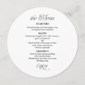Circle Wedding Menu and Place Card With Guest Name 招待状 (裏面)