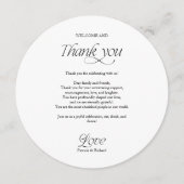 Circle Wedding Menu and Thank You Place Card 招待状 (正面)