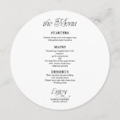 Circle Wedding Menu and Thank You Place Card 招待状 (裏面)