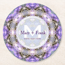 CircleofLight紫+ホワイトモノグラム紙コースター