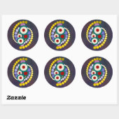 Circles Abstract Artwork ラウンドシール (シート)