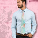 Circles Artistic Pastel Grunge Blue Brown Novelty ネクタイ<br><div class="desc">Ties don't have to be boring! Show off your fun side with this cool,  artistic novelty tie created with part of my original watercolor mixed media art featuring circles in shades of pink,  aqua,  and orange with a whitewashed,  grunge feel.</div>