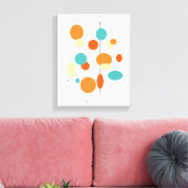 Circles Midcentury モダン 11インチx 14インチキャンバスプリント キャンバスプリント (インサイチュ (リビング))