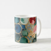 "Circles of Serenity"抽象芸術マグカップby DAKimage コーヒーマグカップ (正面右)