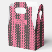 Circles on Stripes - チャコールとピンクのゲーブル フェイバーボックス (オープン)