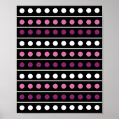 Circles Stripes White Pink Purple Black Background ポスター (正面)