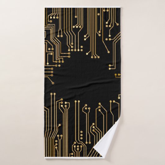 Circuit board background wallpaper バスタオル (バスタオル)