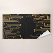 Circuit board background wallpaper バスタオル (バスタオル)