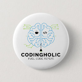 Circuit Board Brain Coder Pin Geek Tech Nerd 缶バッジ