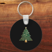 Circuit Board Computer Tech Christmas Tree キーホルダー (正面)