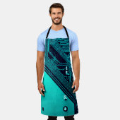 Circuit board. Electronic computer hardware techno エプロン (着用した状態)