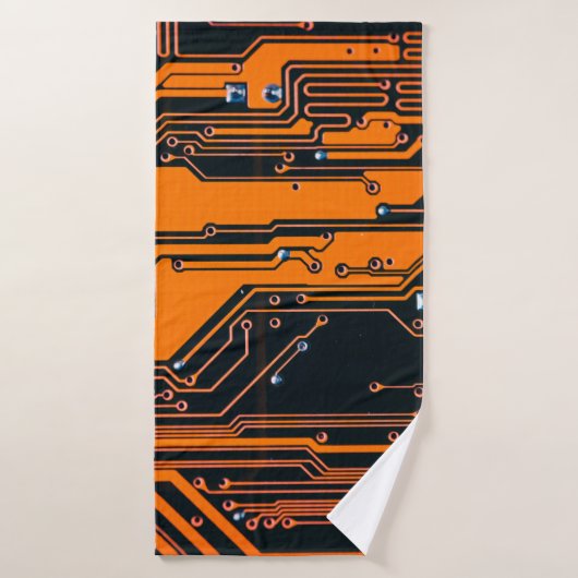 Circuit board. Electronic computer hardware techno バスタオル (バスタオル)