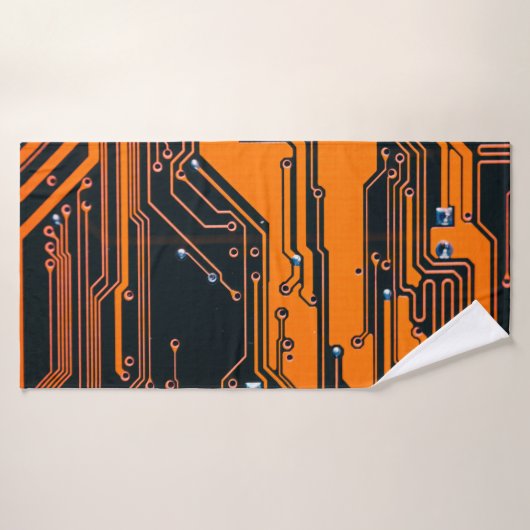 Circuit board. Electronic computer hardware techno バスタオル (バスタオル)