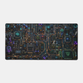 Circuit City - サイバーパンクの未来的な拡張ゲーミング デスクマット