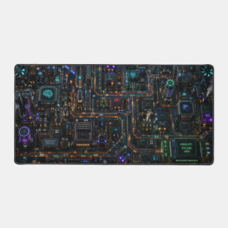 Circuit City - サイバーパンクの未来的な拡張ゲーミング デスクマット