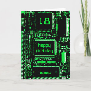Circuit Greenの'年齢と名前'誕生日カード カード