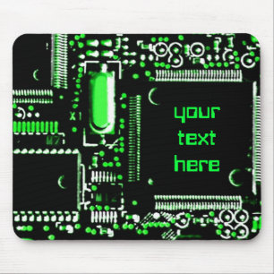 Circuit Green 2 'Your Text' mouspad マウスパッド