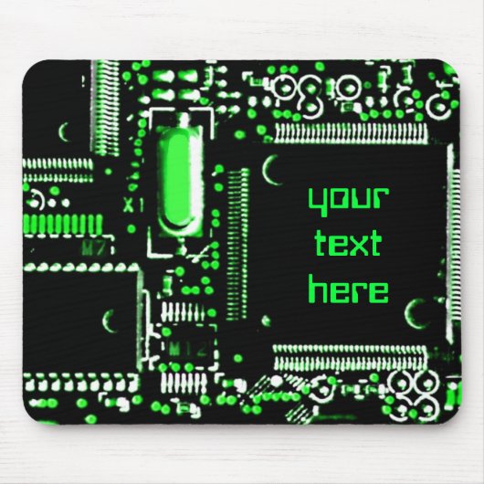 Circuit Green 2 'Your Text' mouspad マウスパッド (正面)